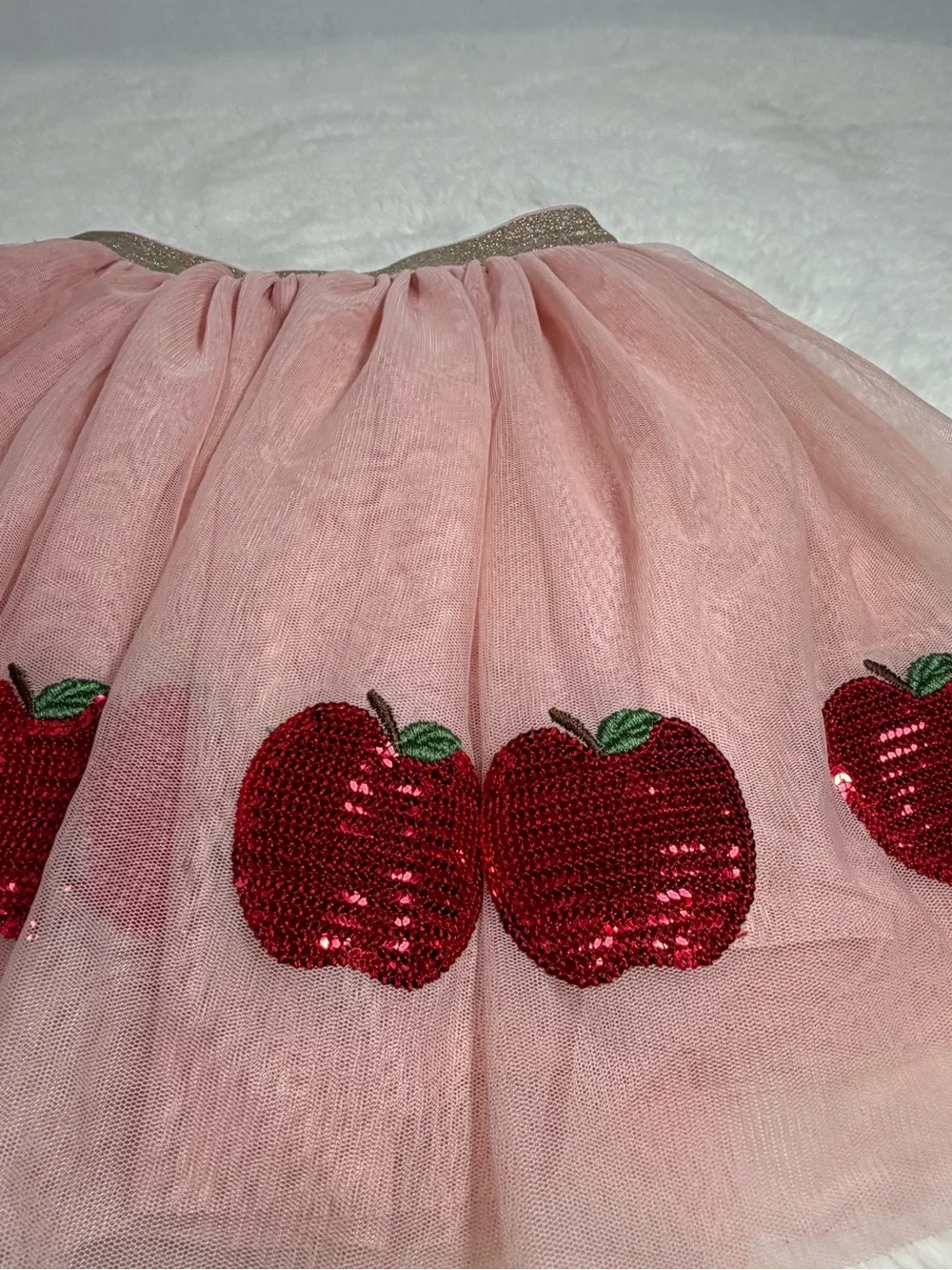 Girls Sequin Apple Tutu Skirt - Classroom Cutie - Pink Girls Size 7